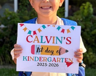 First Day of School Sign Printable: Editable Photo Prop (PDF Download)