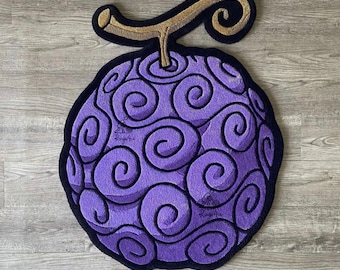 PURPLE DEVIL FRUIT Rug/ Home decor/ Kids friendly rug/ Gift Ideas / 3 x 3 ft