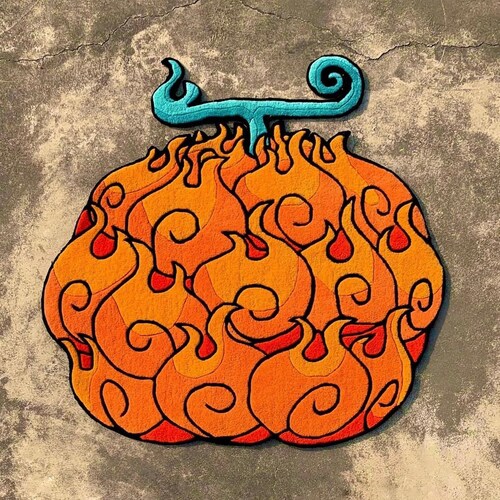 Devil Fruit Fire Rug Home Decor Kids Friendly Rug Christmas Etsy