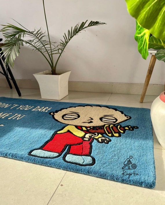 CUTE CARTOON RUG / Hypebeast Rug / Handmade Hand-tufted / Rugs for Kids /  Kids Room / Kids Pet Friendly Material / Father's Day Gift 