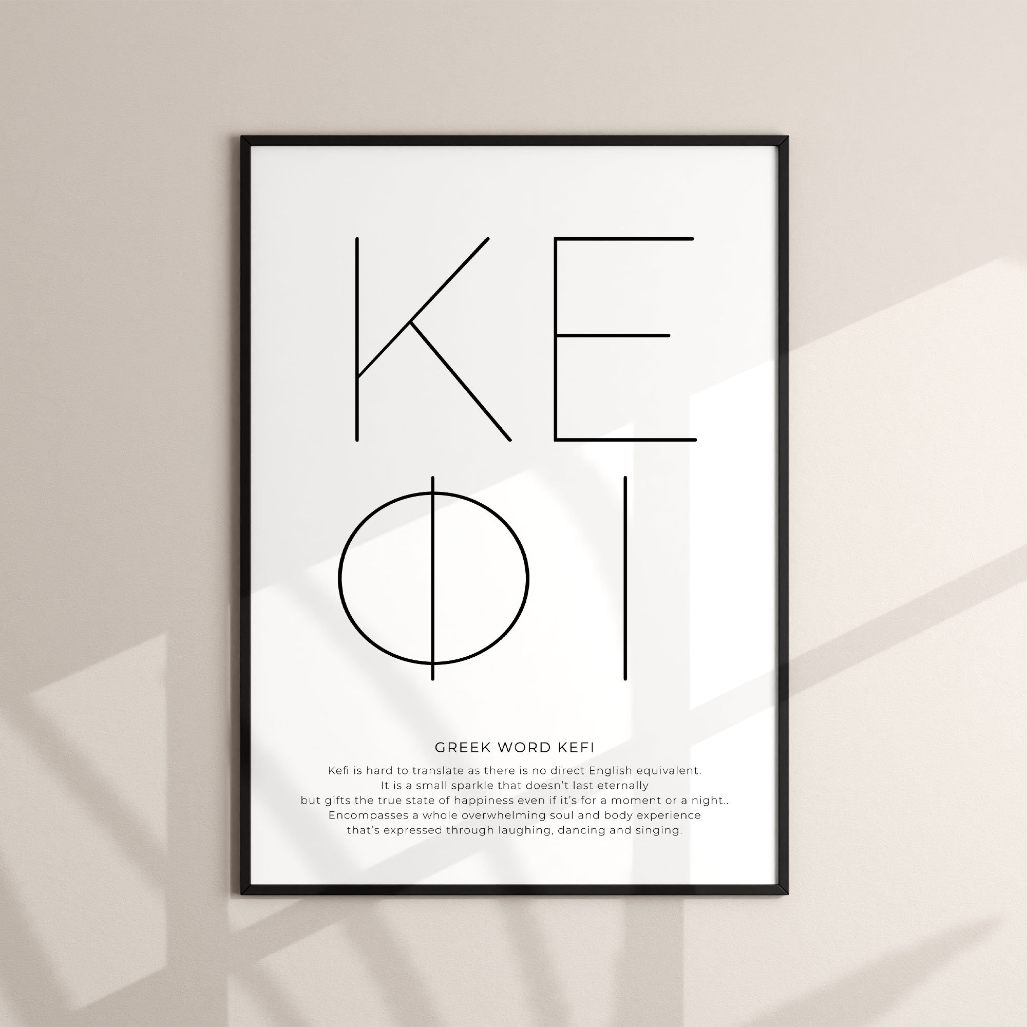 Greek Word Kefi Printable Wall Decor, Digital Art, Classroom Wall Decor ...