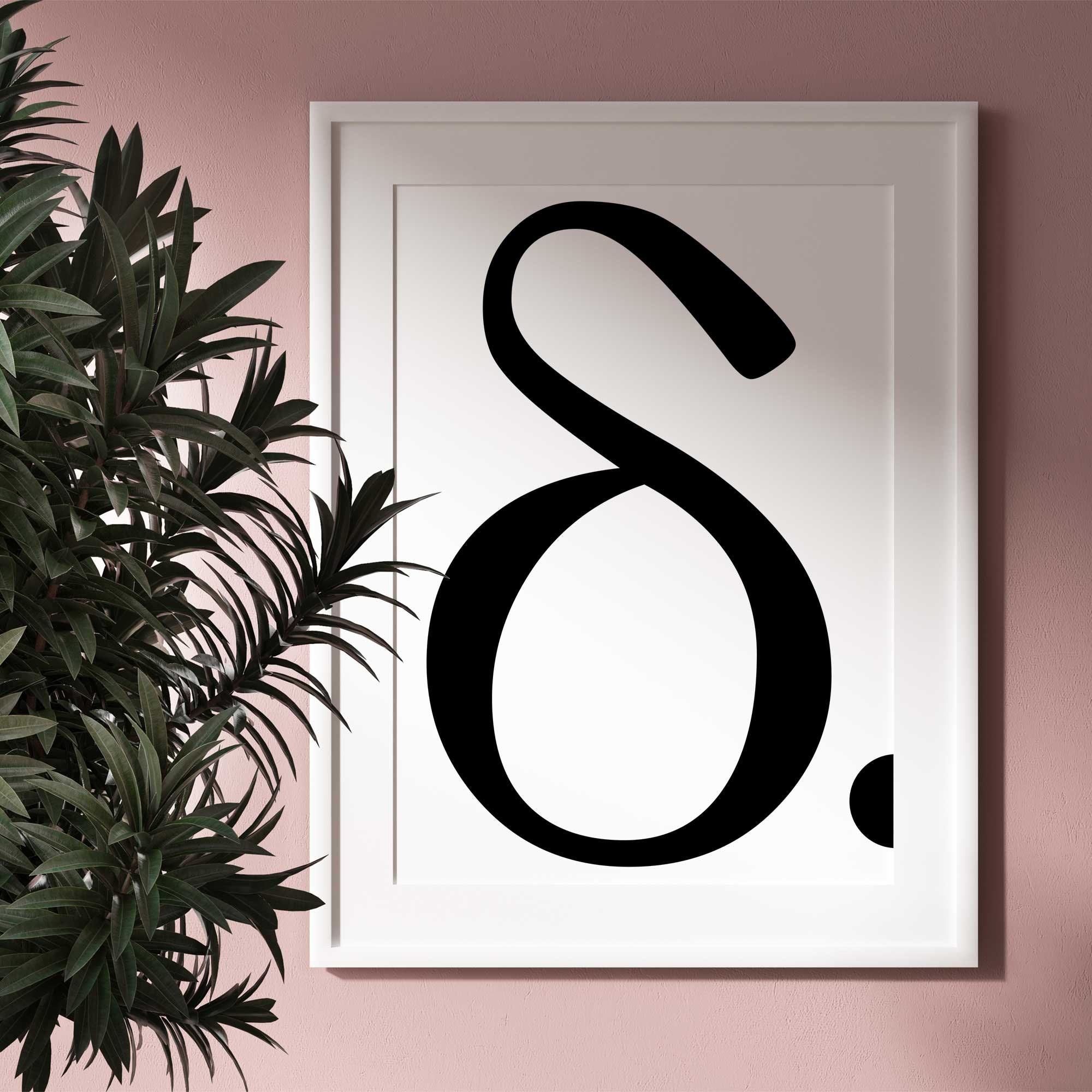 Delta Δέλτα Greek Letter, Printable Wall Art, Digital Art, Classroom ...