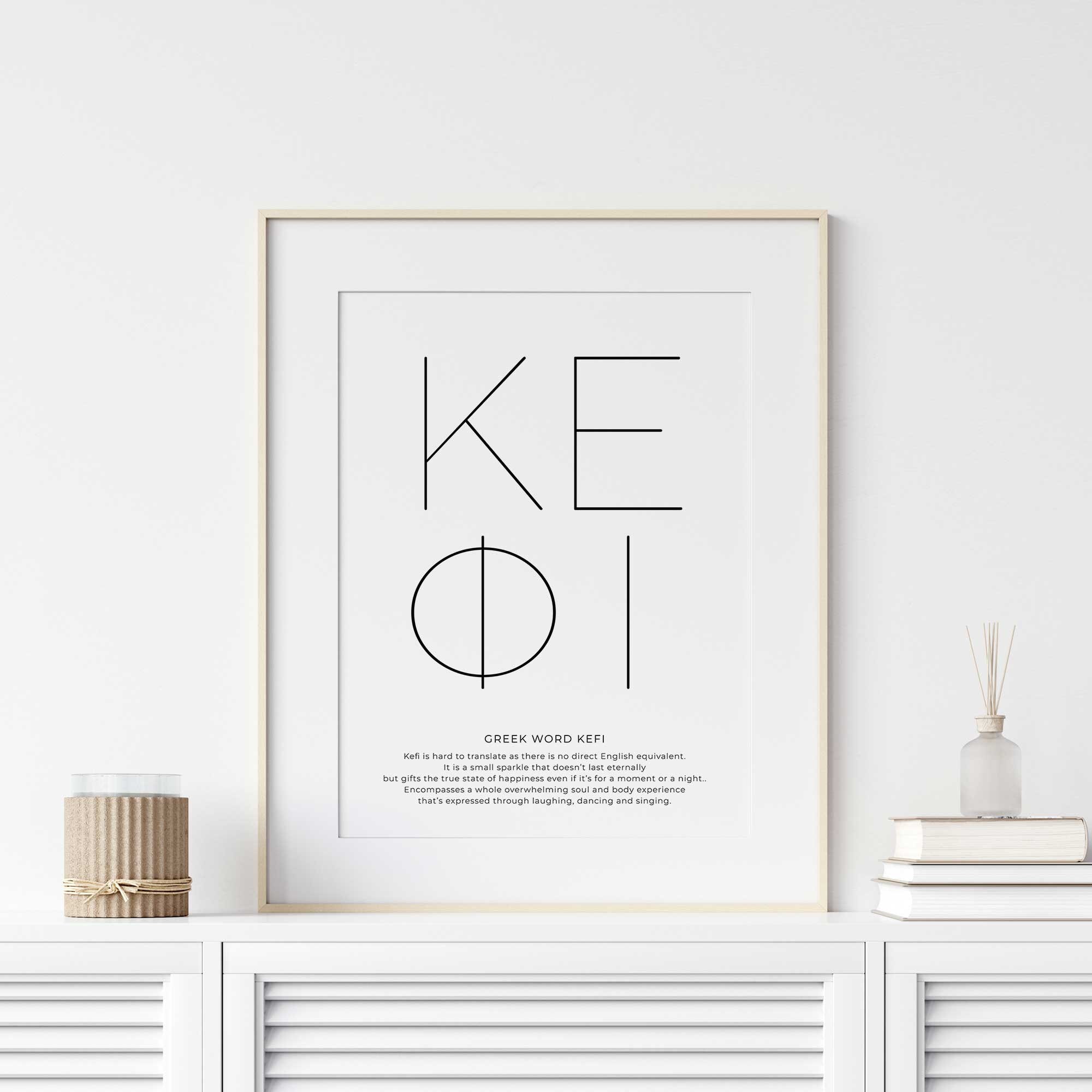 Greek Word Kefi Printable Wall Decor, Digital Art, Classroom Wall Decor ...