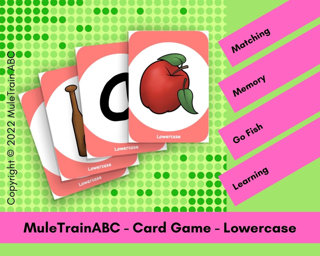 Alphabet Memory Card Game Lowercase ABC Learning Cards Etsy