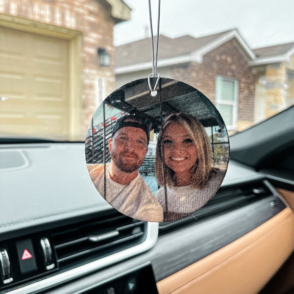 Custom Photo Air Freshener Rectangle Circle {rearview mirror decor accessories pet boudoir car charm car decor personalized gift}