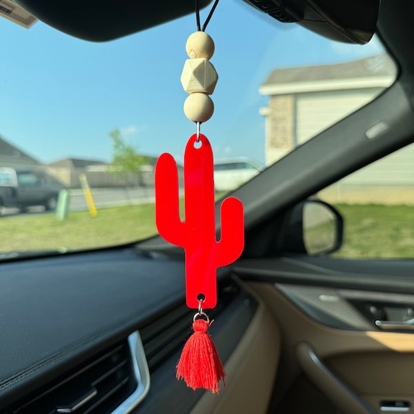 Cactus Customizable Car Charm {rearview mirror accessories car decor aesthetic cute gift idea}