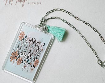 Mama Floral Blue Checkered Car Charm {car ornament hanging car accessories cute car decor rear view mirror Mother's Day Gift Idea }
