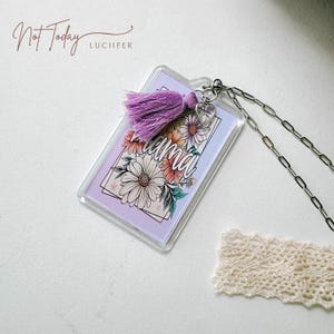 Mama Floral Purple Car Charm {car ornament hanging car accessories cute car decor rear view mirror Mother&#39;s Day Gift Idea Flowers }