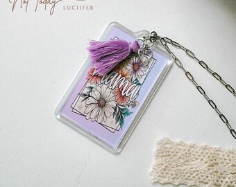 Mama Floral Purple Car Charm {car ornament hanging car accessories cute car decor rear view mirror Mother's Day Gift Idea Flowers }