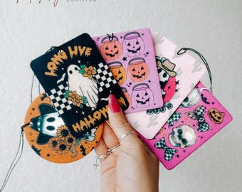 Spooky Scented Halloween Themed Car Air Fresheners {rear view mirror western spooky fall cute ghost hanging car decor monster }
