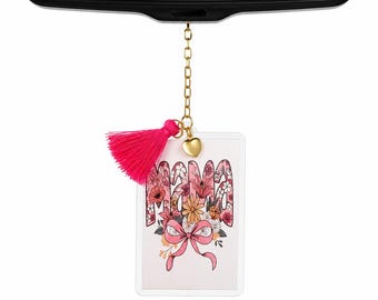Mama Floral Bow Pink Car Charm {car ornament hanging car accessories cute car decor rear view mirror Mother's Day Gift Idea }