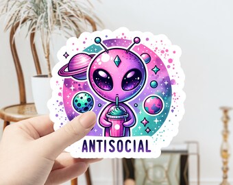 Adesivo alieno carino antisociale