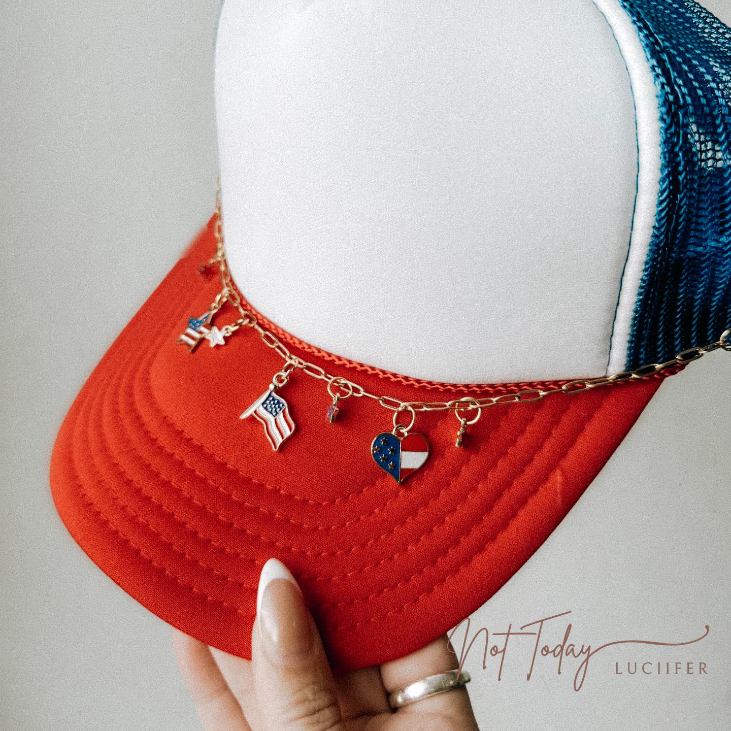 Patriotic Trucker Hat Chain {4th of July Independance Day  display picture 2