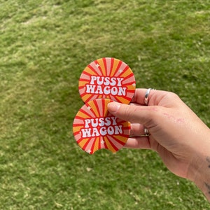 Wagon it out Coaster Set 2 {cute, car accessories, car decor, driving, Groovy, Retro, Hippie }