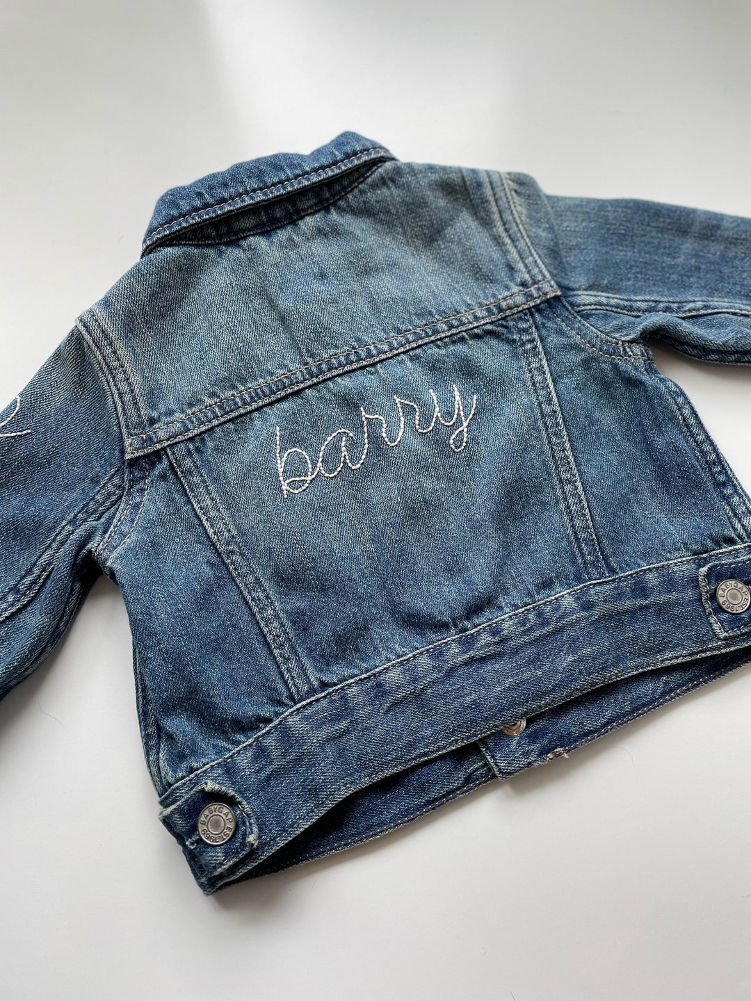 Gap Hand Embroidered Baby Denim Jacket Toddler Jean Jacket Etsy