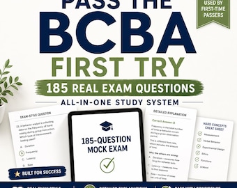 BCBA Exam Prep Bundle | 185 Mock Questions, 6th Edition Study System