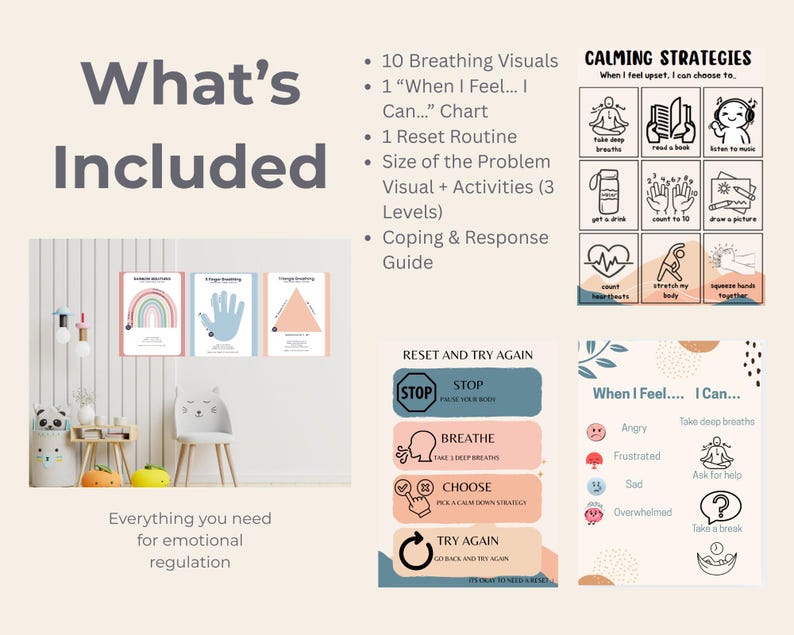 Emotional Regulation Toolkit for Kids | Calm Down Visuals for Autism ...