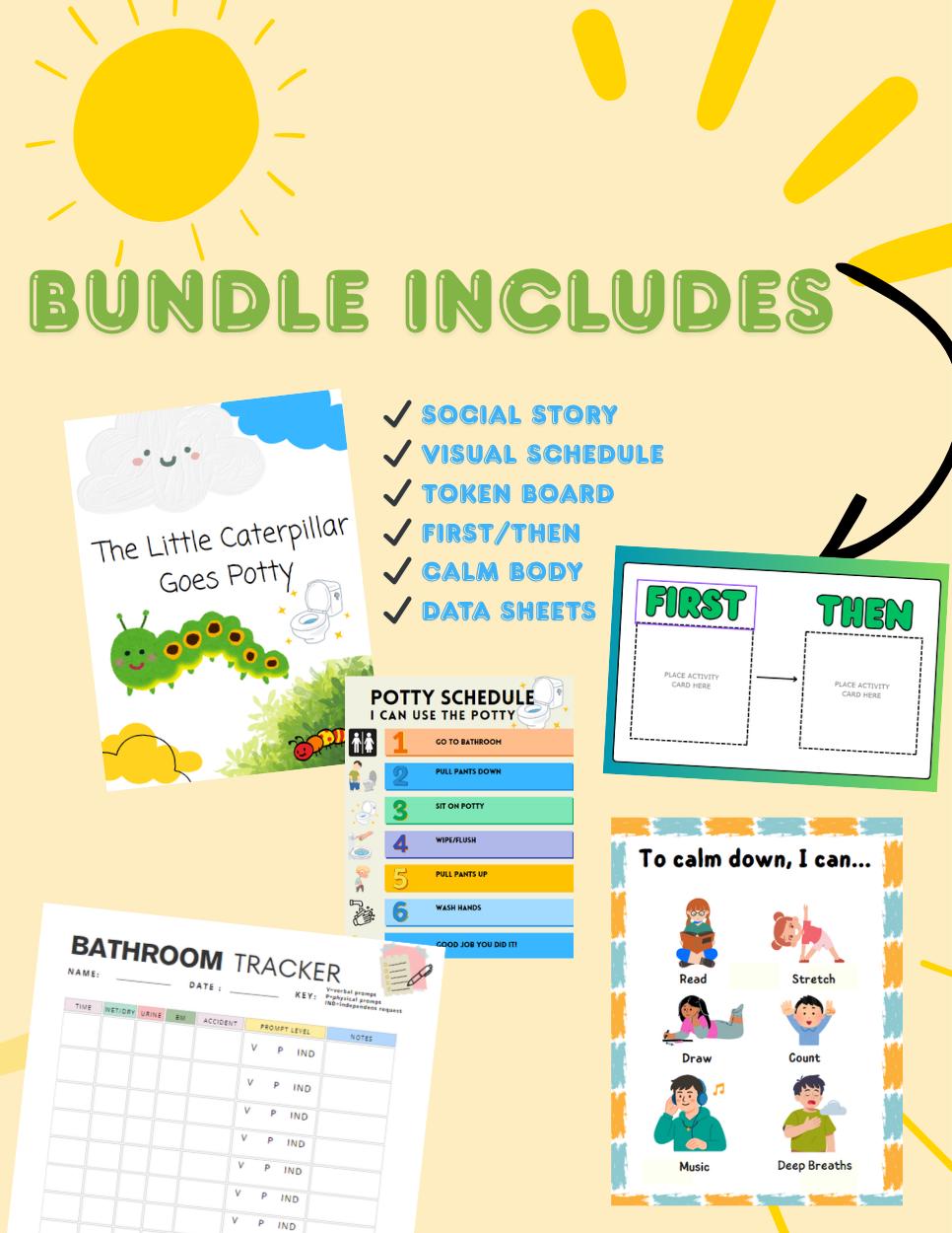 Potty Training Visual Schedule Bundle | Autism, Toddler Toilet Routine ...
