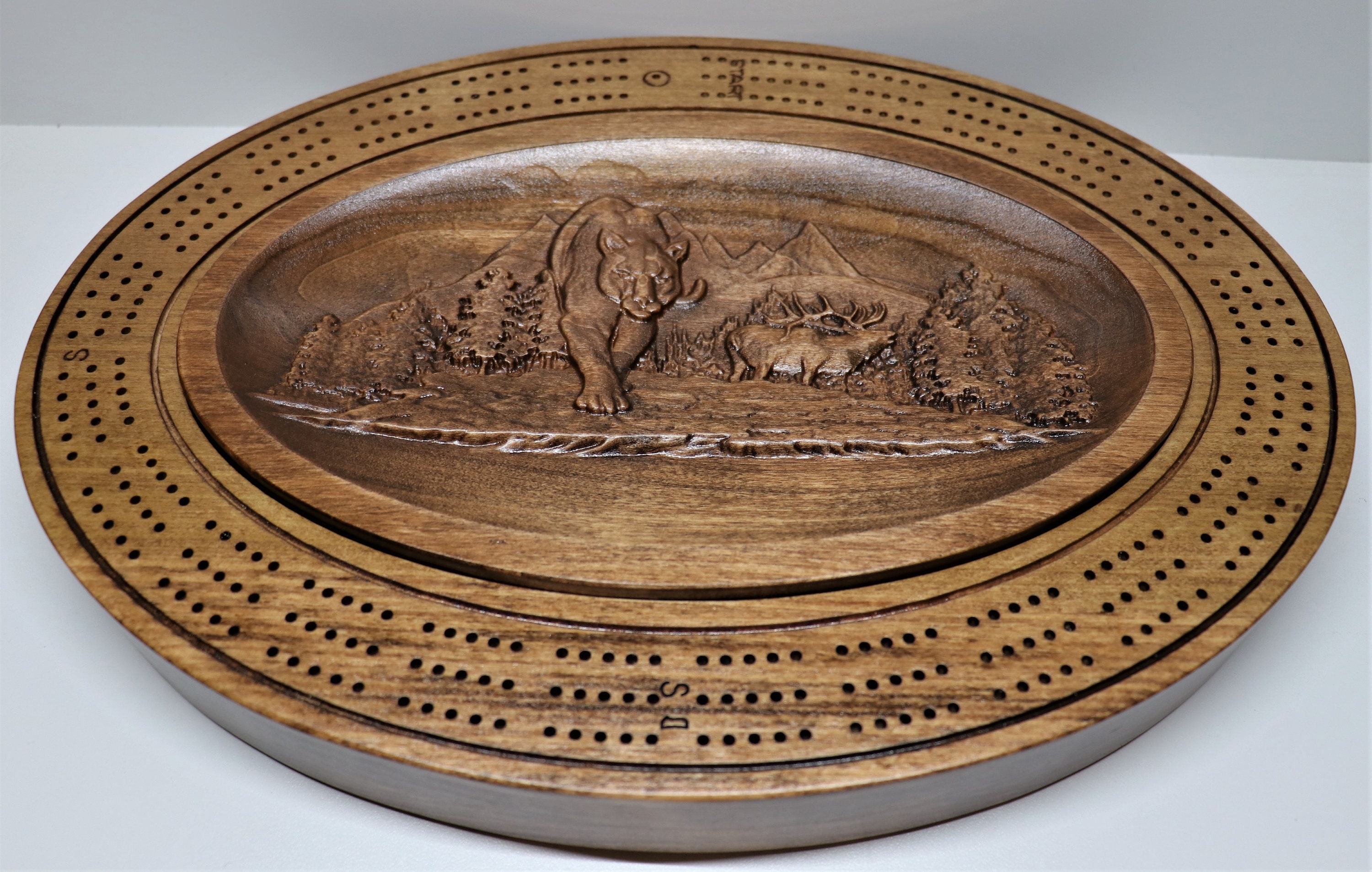 Toys & Games themed Cribbage board Made in canada 3D Crafted Solid