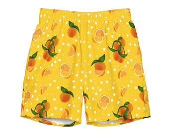 Orange Opulence Swim trunks for his vacation wear