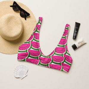 Bright Watermelon Recycled padded bikini top