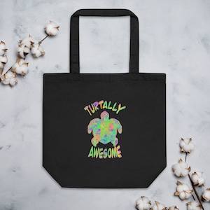 Turtle Eco Tote Bag for Teacher gift for her For birthday
