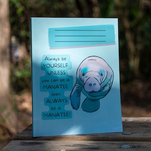 Manatee journal composition notebook for birthday gift for teacher for back to school for graduation
