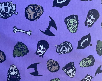 New!! Cotton stretch classic horror characters fabric sold by the yard