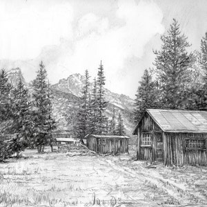 Pacote de 10 cartões de agradecimento com os esboços a carvão e lápis mais procurados do artista de Jackson Hole WY