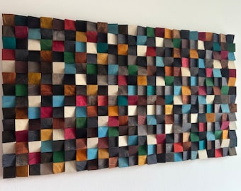 Reclaimed Wood Sound Diffuser: Ombre Rustic Wall Art