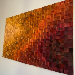 Wood wall decor large, wooden wall decor modern rustic piece, wood wall mosaic for living room decor, wood wall art wood wall sculpture