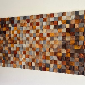 Reclaimed Wood Wall Art- Scandinavia- Sound Diffusor-Modern Wood Wall Art-Rustic-Ombre Art  -Sound Panel-Living room decor