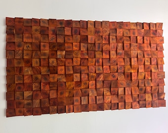 Reclaimed Wood Wall Art - Wooden  - Living room Decor - Wood Sculptur