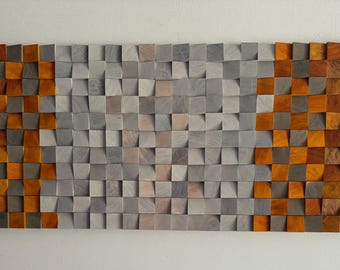 mosaic wall art, rustic modern wall, for living room decoration