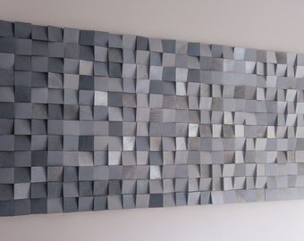 Reclaimed Wood Wall Art: Modern Ombre Sound Diffuser