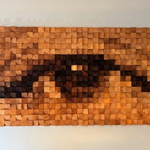 Reclaimed Wood Wall Art Wood wall decor large, wooden wall decor modern rustic piece, wood wall mosaic for living room decor, wood wall art