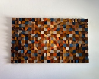 Wood Wall Art - Wooden Sound Diffuser - Living room Decor - Wood Sculpture- Acoustic panel