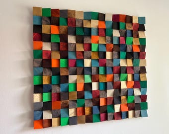 Reclaimed Wood Wall Art - Wooden Sound Diffuser - Living room Decor - Wood Sculpture