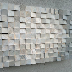 Reclaimed Wood Wall Art -Gray - Sound Diffuser -Rustic Wood Wall Art - Ombre Art - Living room decor
