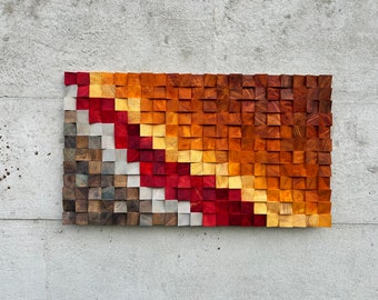 Reclaimed Wood Wall Art: Ombre Rustic Sound Diffuser Panel