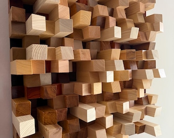 Wooden Soundproofing Diffuser Panel – Natural Wood Audio Studio Wall Art