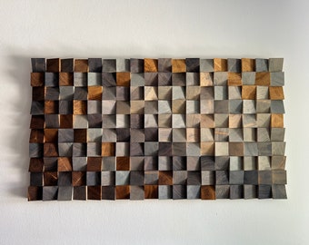 Reclaimed Wood Wall Art:3D,  Ombre, 35.5x20 Inches