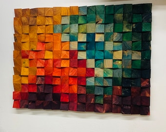 Reclaimed Wood Wall Art: Ombre, Rustic Decor