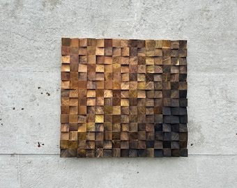 Wood Wall Art - Wooden Sound Diffuser - Living room Decor - Wood Sculpture- Acoustic panel