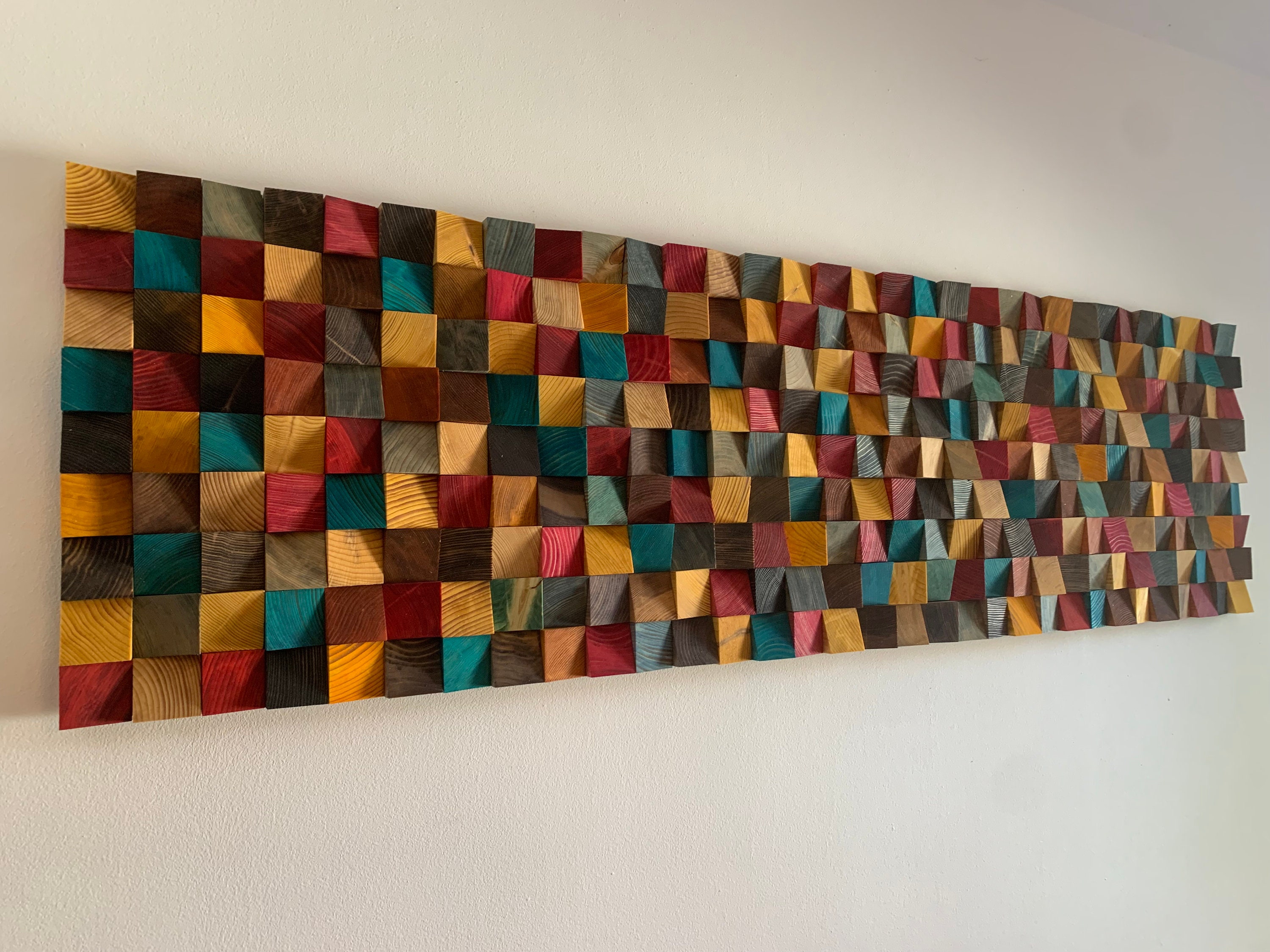 Reclaimed Wood Wall Art: Geometric Sound Diffuser Sculpture - Etsy