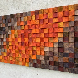Reclamed Wood Wall Art - Basalt  - Wood Sound Diffusor - Modern Wood Wall Art -  Living room decor - Acoustic diffuser