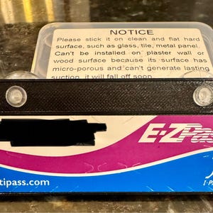 I-Pass/EZ-Pass Toll Tag Mounting Plate with or without Suction Cups or Velcro Slots for Windshield