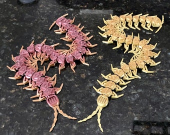 3D Printed Articulating Centipede Fidget Toy / Flexi-Centipede / Sensory Toy, Available in Many Colors!