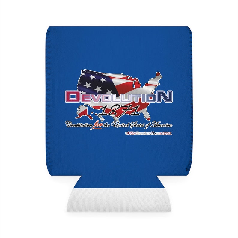 Devolution USA Map USA Flag Blue can Cooler Sleeve | Etsy