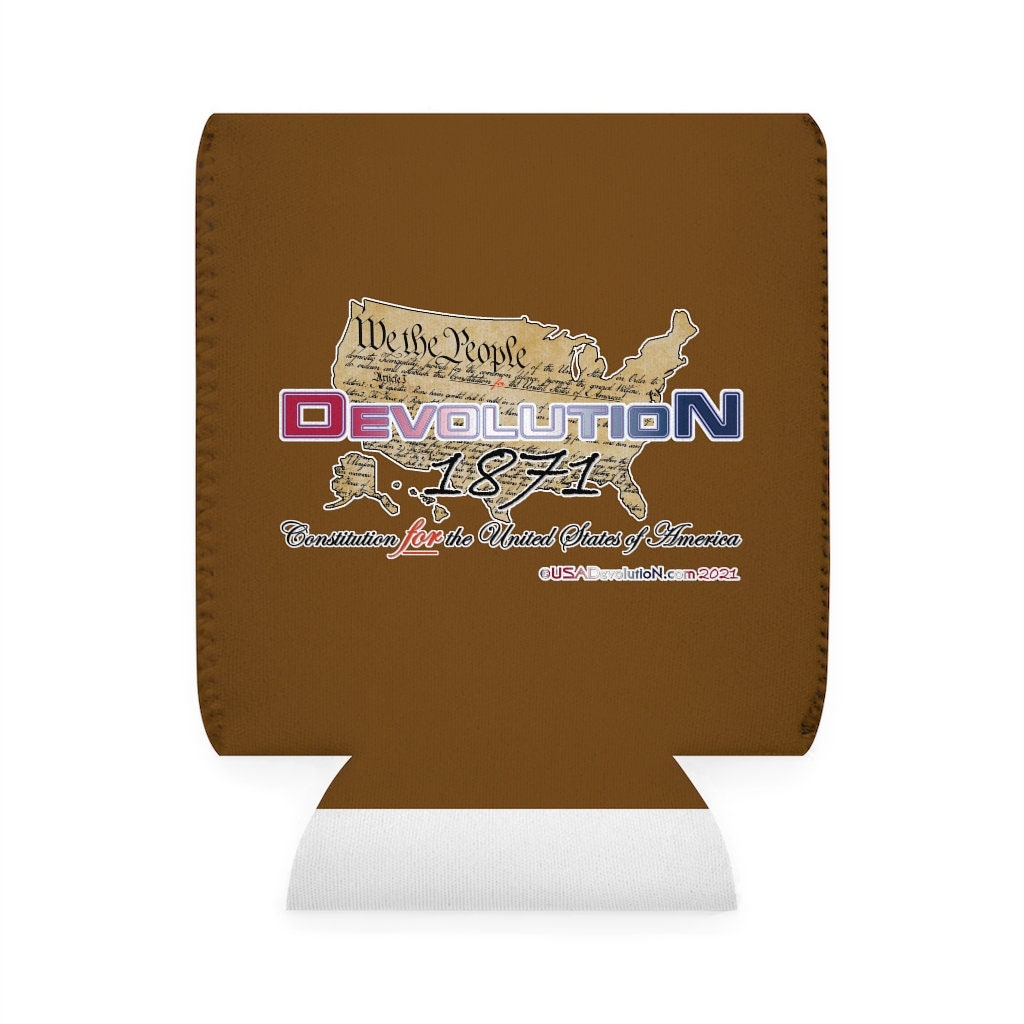 Devolution, USA Map, Constitution Brown can Cooler Sleeve - Etsy